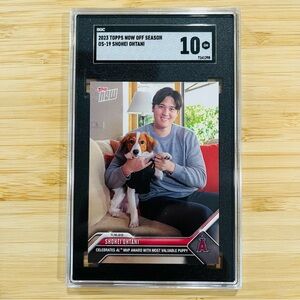 SHOHEI OHTANI 2023 Topps Now Offseason MVP w/ Dog Decoy Graded SGC 10 Gem Mint
